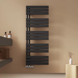 Emke Badheizkörper 130x50cm 661W Schwarz Handtuchwärmer für Badezimmer Handtuchtrockner