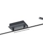 Moderne, schwarze Trio LED-Deckenleuchte Arvin, 22W, mit indirektem RGB-Licht und Fernbedienung.
