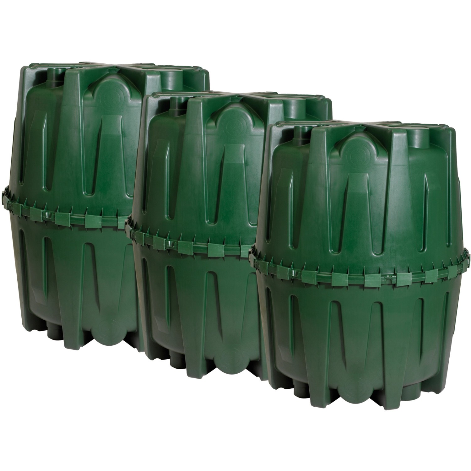 Garantia Zisterne Herkules 4.800 l inkl. Verbindungs-Set 3 x Grün