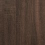 Dunkelbraune Eichen-Optik Oberfläche aus Holzwerkstoff. Detailansicht der Holzmaserung.