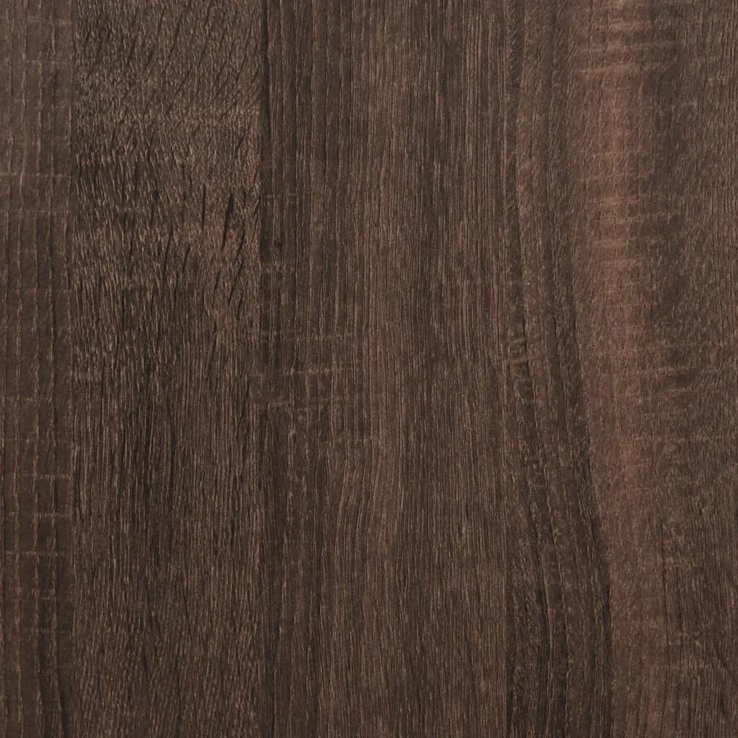 Dunkelbraune Eichen-Optik Oberfläche aus Holzwerkstoff. Detailansicht der Holzmaserung.