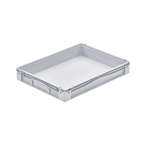 Grauer PROREGAL Euro-Norm Großbehälter, 49 Liter, mit glattem Boden. Ideal als Transportbox und zur Aufbewahrung.