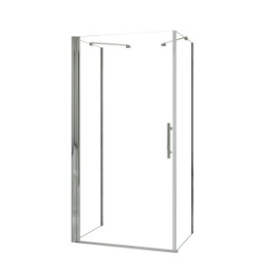 AICA U-Duschkabine 100x195cm Schwingtür 6mm Nano Glas Dusche Inkl. Seitenwand 70x70x195cm Alu Natur