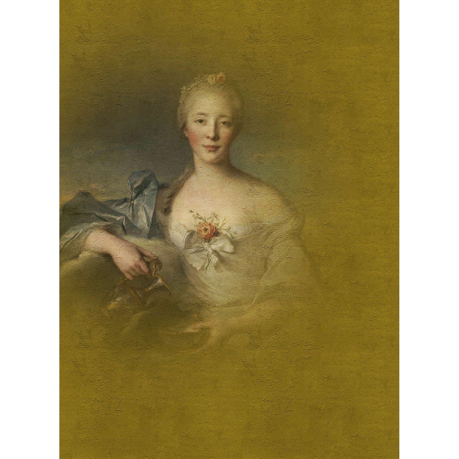 Fototapete Gemälde Portrait Frau Fresco Gelb 2,00 m x 2,70 m FSC®