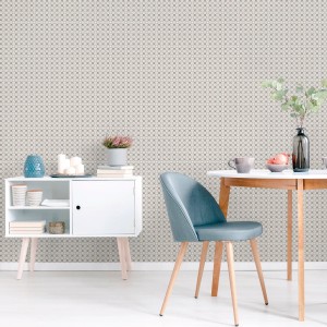 Sanders & Sanders Tapete Karomuster Beige und Grau 53 cm x 10 m