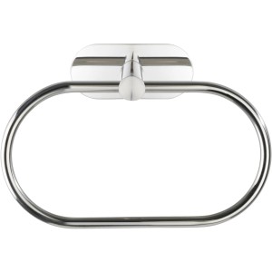 Wenko Handtuchring Orea Shine aus Edelstahl, glänzend, zur Wandmontage ohne Bohren.