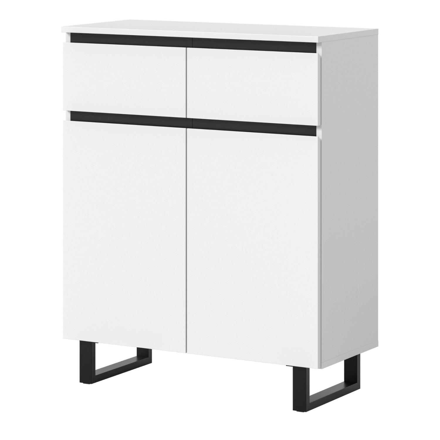 Inn.Furn Kommode in Weiß und Schwarz 80 x 99 cm Gelia günstig online kaufen