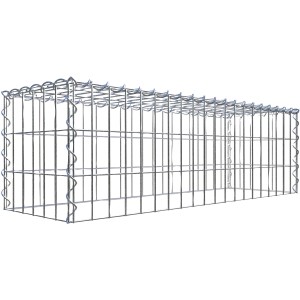 Gabiona Anbaukorb Typ 3, 30x100x30cm, Maschenweite 5x10cm, Drahtgitter galvanbeschichtet.