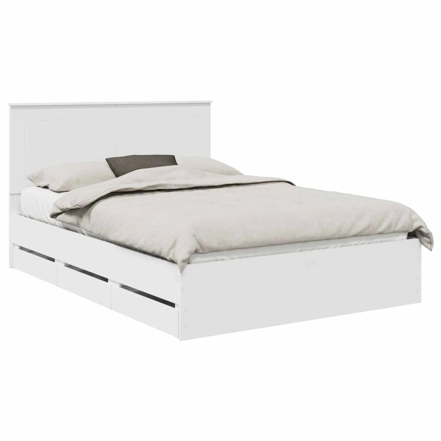 vidaXL Bettrahmen mit Schubladen Weiß 140 x 190 cm Ingenieurs Holz 3409454 günstig online kaufen