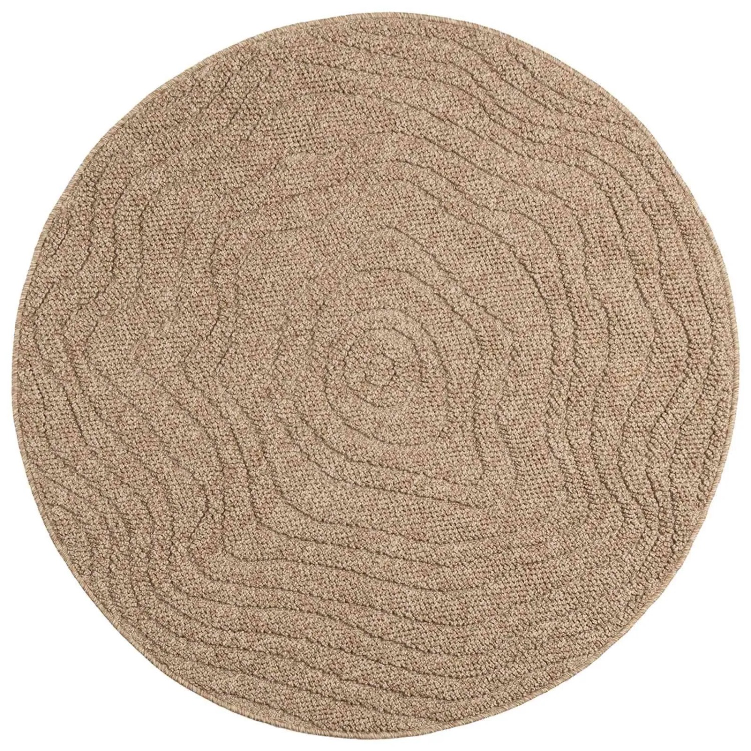 vidaXL Bereichsteppiche Rund Moiré AGIRA Natur Ø 120 CM Polyester 42022544