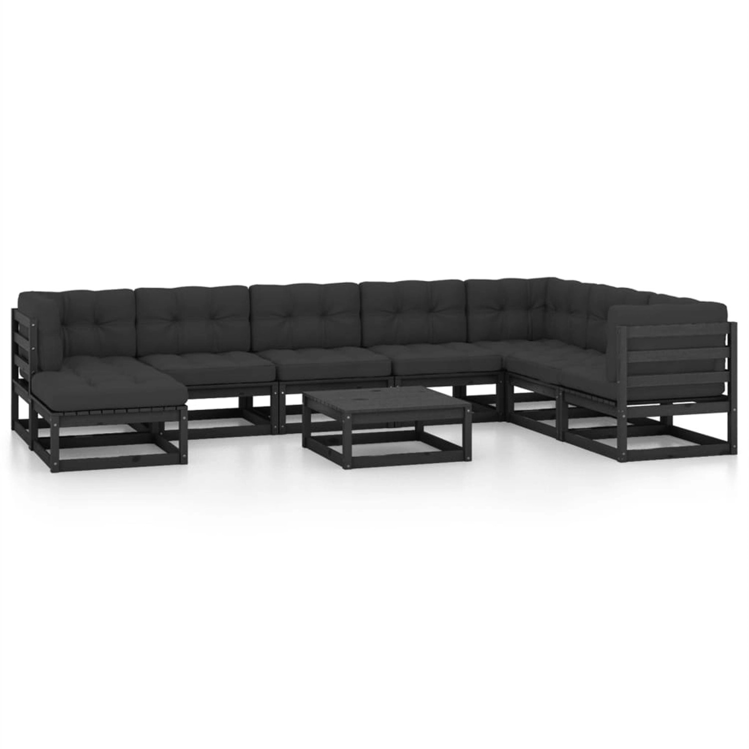vidaXL 9-Tlg Garten-Lounge-Set mit Kissen Massivholz Kiefer 3076773