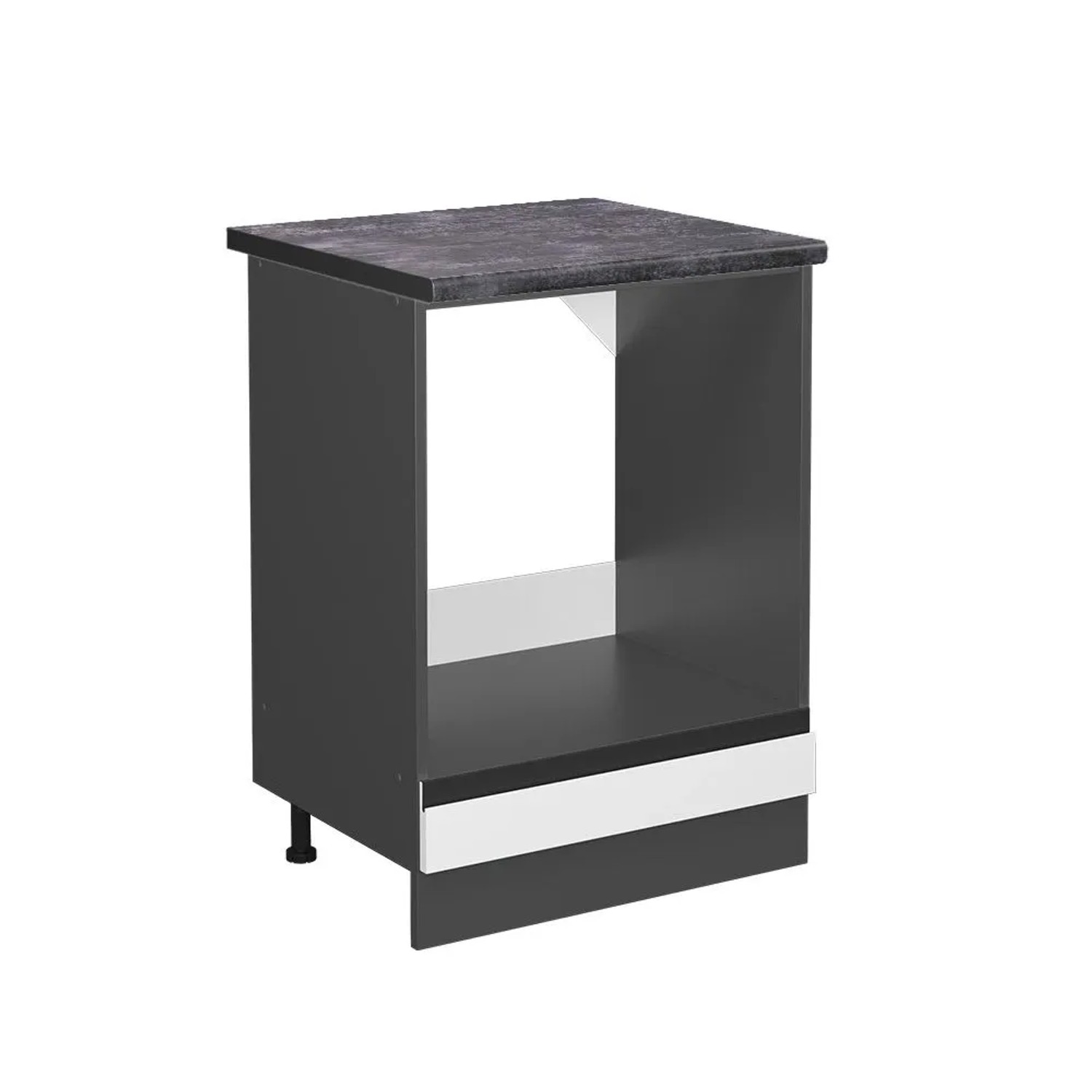 Vicco Herdumbauschrank R-Line Herdschrank Weiß Anthrazit 60 cm J-Shape AP Anthrazit