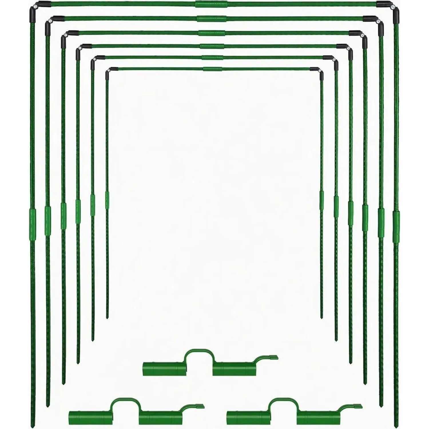 TTL GARDEN Pflanztunnel Vario 80 Bogen 80 x 100 cm 6er Set mit 30 Clips Beet Tunnel Frühbeet Gewächshaus Folientunnel Pflanzen