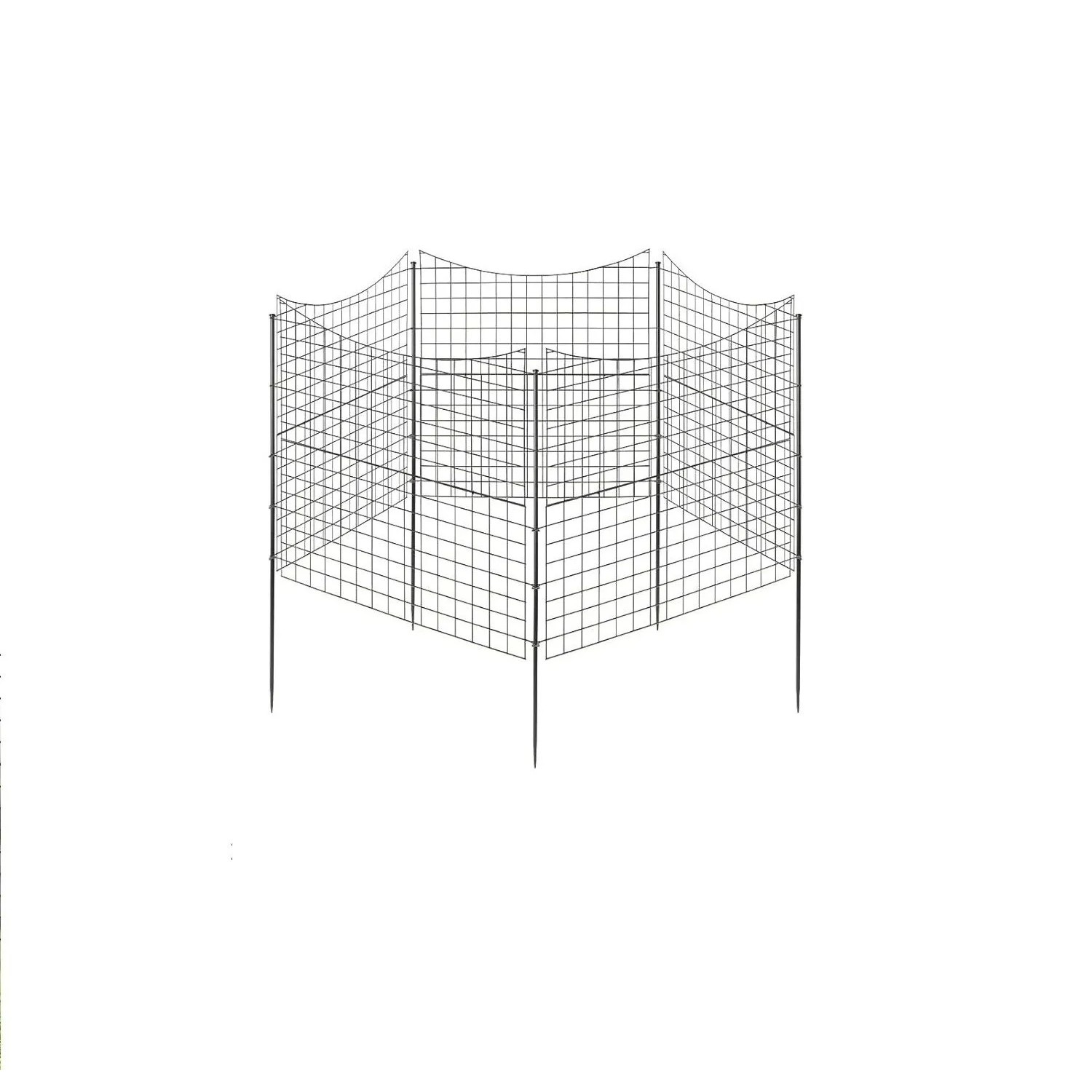 Costway 5 Stück Dekorativer Gartenzaun 98 cm Hoch Schwarz günstig online kaufen