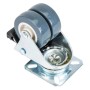 HMF 6720 Doppelte Schwerlastrollen Bremse Polyurethan 4 Stück 50 mm bis 400 kg Grau_5