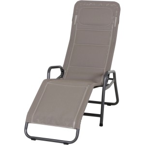 Siena Garden Kippliege Fano in Braun mit Stahlrohrgestell für entspannte Stunden im Garten.