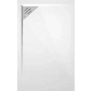 Mirlo Mineralguss Duschwanne Extra Flach Trinity Weiß Ablaufschutz Chrom Ablauf Rechtsbündig 70x160cm