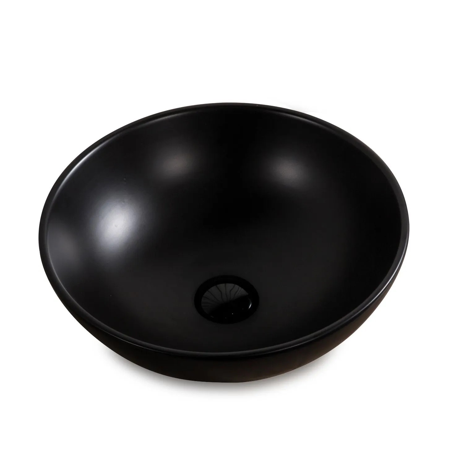 Stilform Highline Waschbecken Schwarz Matt aus Keramik als Aufsatzwaschbecken ohne Hahnloch