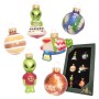 Krebs Glas Lauscha Weihnachtsornamente Miniaturen Alien 6-tlg. Set, detailreiche Glasfiguren von Alien, Planet und Raumschiff.