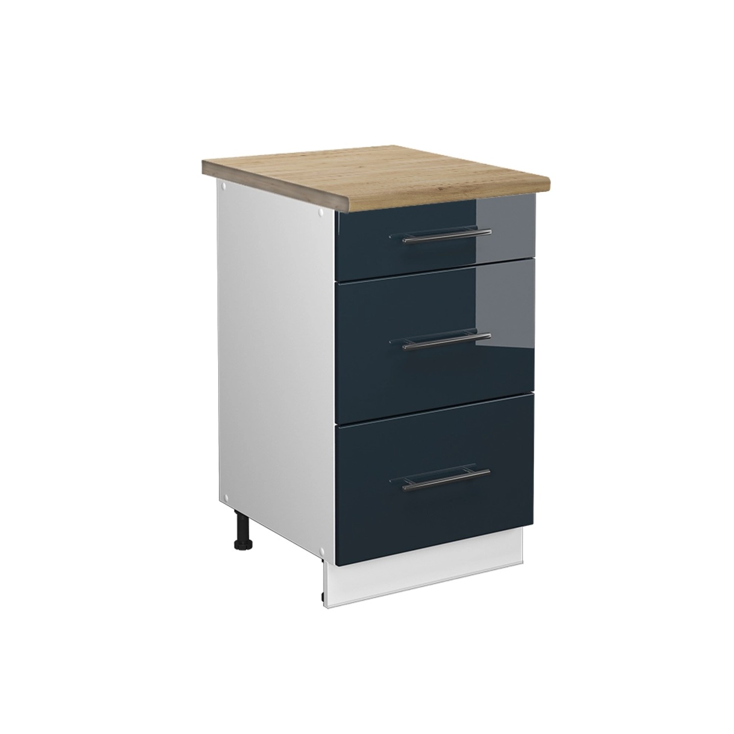 Thumbnail - Vicco Küchenschränke Fame-Line Dunkelblau Hochglanz 50 cm AP Goldkraft