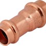 Press-Reduziermuffe aus Kupfer, 18 mm x 15 mm, für Heizung, Solar und Sanitär.