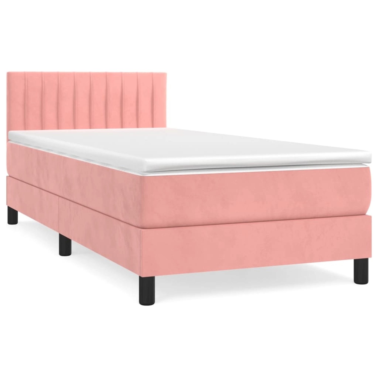 vidaXL Boxspringbett mit Matratze Rosa 100x200 cm Samt1348828 günstig online kaufen