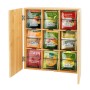 Relaxdays Teebox Bambus Edelstahl Natur 9 Fächer Wandmontage 31 x 26,5 x 7 cm 1,3 kg_5