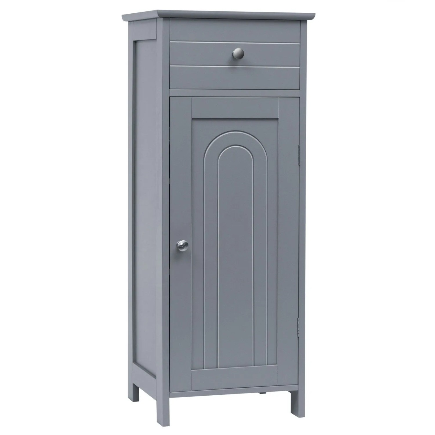 Costway Badezimmerschrank Schmal Badschrank mit Verstellbaren Regalen