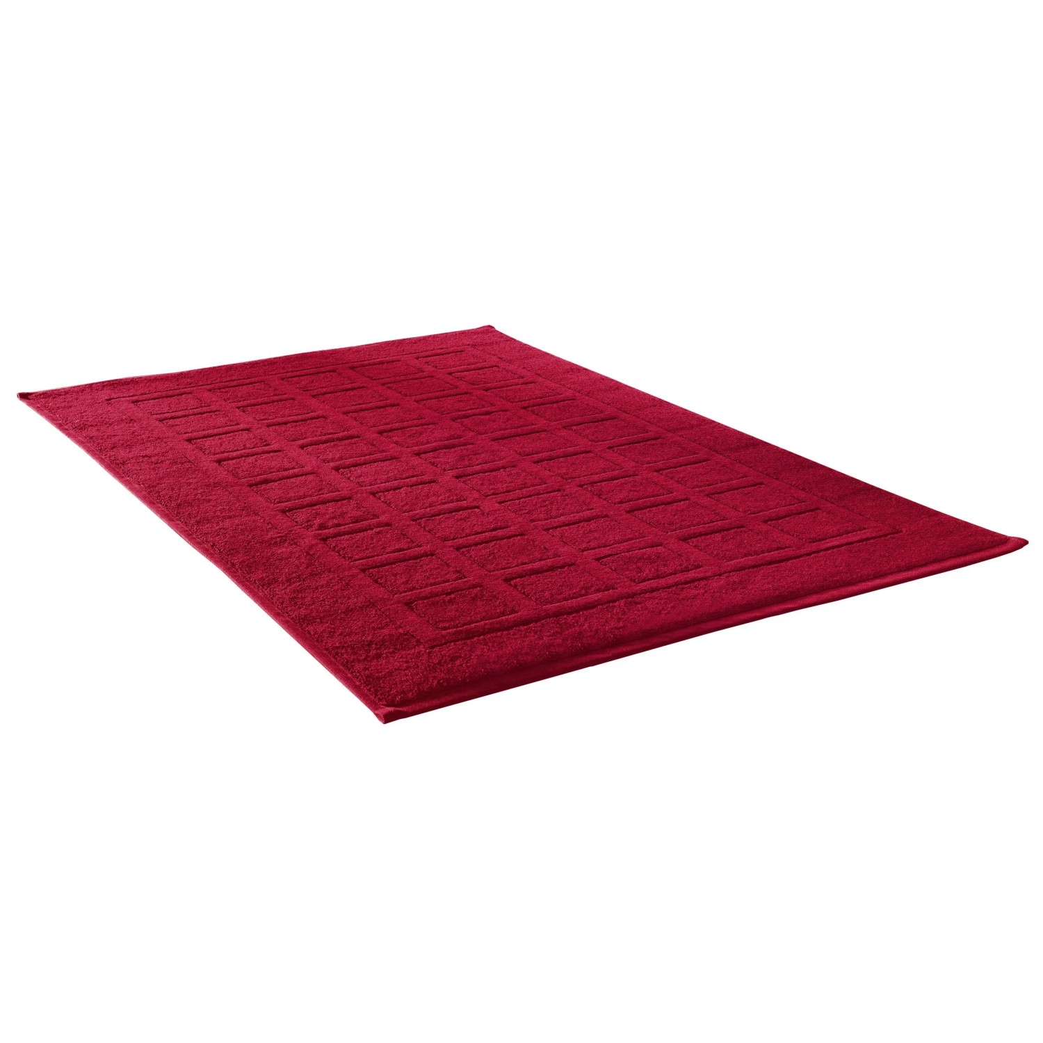 Dyckhoff Badvorleger Set Planet Rot, 3-teilig, 50x80 cm, mit Reliefstreifen.