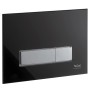 Kronenbach Betätigungsplatte Plantec 2.0 Cube 90, Glas Schwarz, Chrom Glanz.