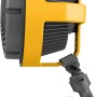 Vornado Heavy Duty EXO5 Ventilator mit gelbem Rahmen und Klemme für flexible Montage.