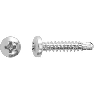 Universalschraube Ø 3,5 x 19 mm mit Panhead und PH-Antrieb, silberfarben.