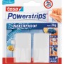 Tesa Waterproof Klebehaken, 2er-Pack, weiß, eckig, mit Powerstrips Large für bis zu 2 kg.