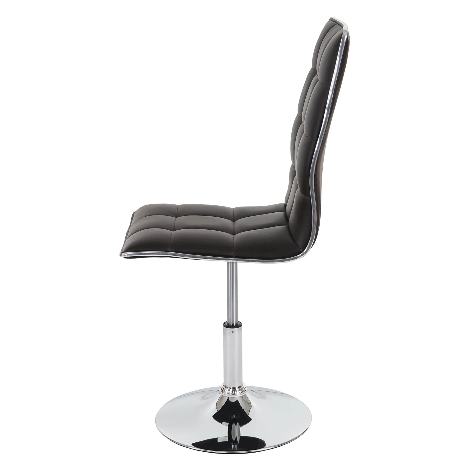 Brauner MCW Esszimmerstuhl C41 im 6er-Set mit Kunstlederbezug und Chromfuß.