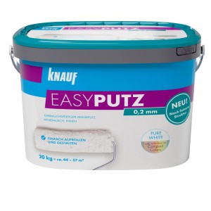 Eimer Knauf Easyputz Dekorputz, schneeweiß, matt, 20 kg. Gebrauchsfertiger Rollputz für Innen.