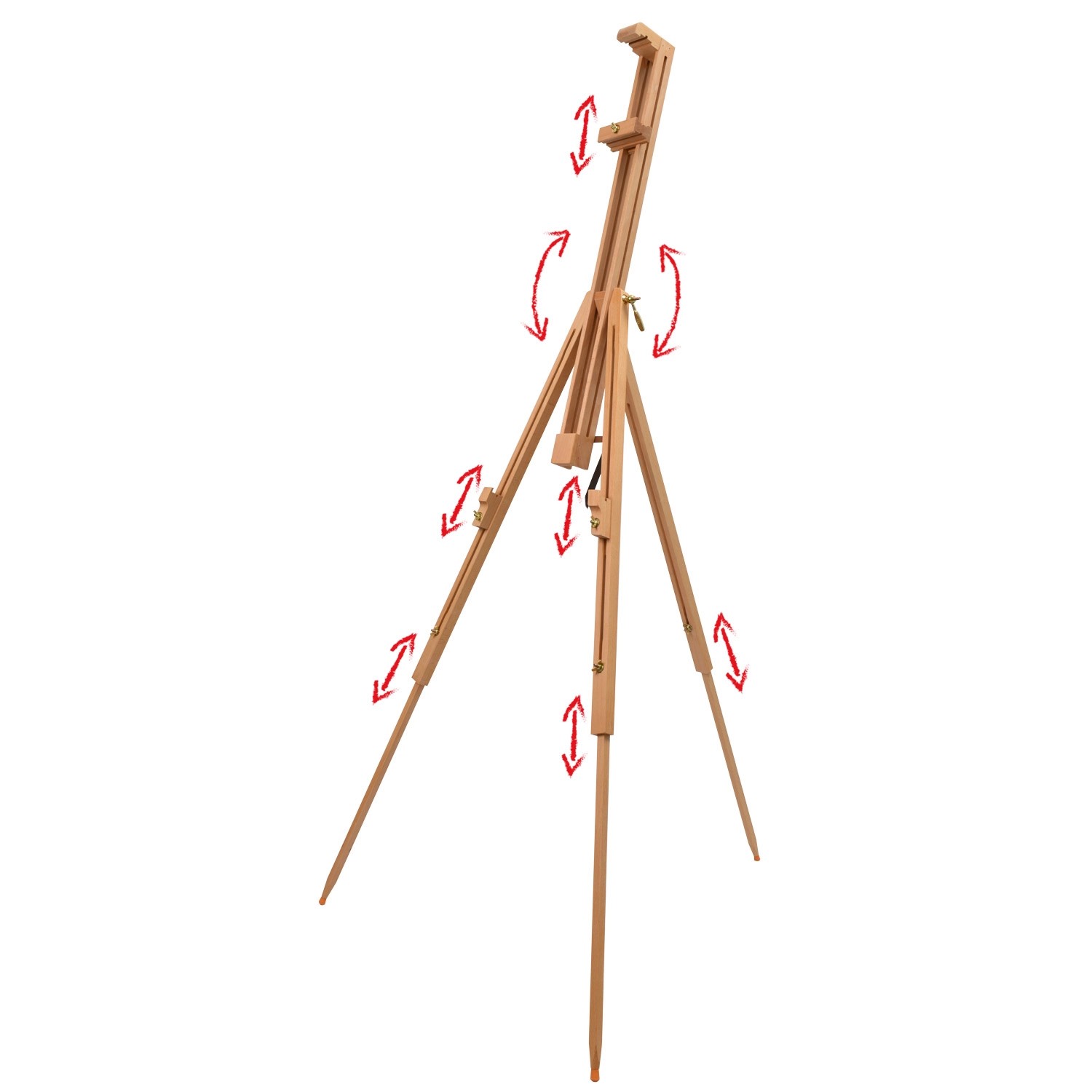 Artina Staffelei Porto aus Buchenholz, Dreifuß-Staffelei für Leinwände bis 120cm, höhenverstellbar.