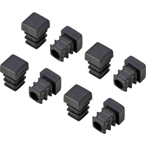 Schwarze Fußkappen (8 Stk.) 70x70 mm für Goderich Loungesessel, Gartenstuhl Zubehör.