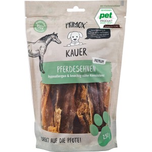 Primox Hunde-Snack Pferdesehnen, 250g. Natürlicher Kausnack für Hunde, hypoallergen und zäh.