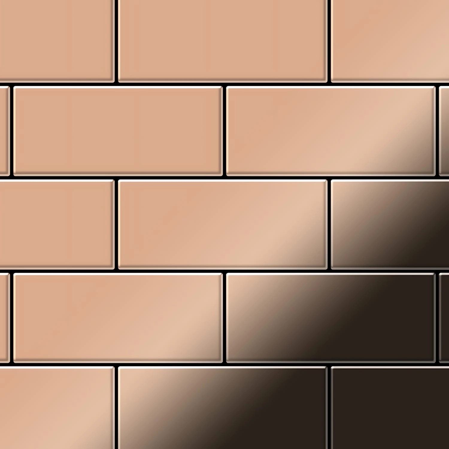 ALLOY Mosaik Fliese Massiv Metall Kupfer Gewalzt Kupfer 1,6mm Stark Subway- günstig online kaufen