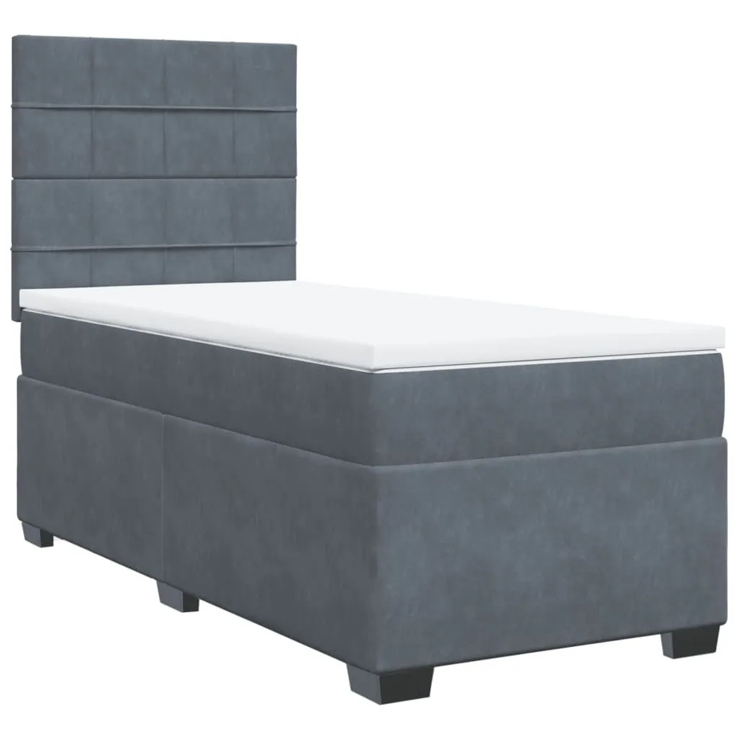 vidaXL Boxspringbett mit Matratze Dunkelgrau 90x190 cm Samt 3293087 günstig online kaufen