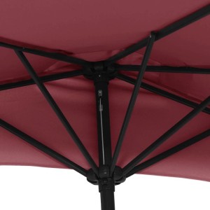 vidaXL Balkon-Sonnenschirm Alu-Mast Bordeauxrot 270x144x222cm Halbrund 312498