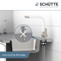 Schütte Küchenarmatur Rio in Edelstahloptik-Weiß mit Montage unter Spüle.