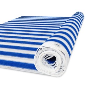 Floordirekt Balkonsichtschutz Blau-Weiß Gestreift 90 x 500 cm