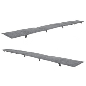 DuneDesign 2er Set Bierbank Auflagen aus Filz, wendbar in Grau, 220x25 cm, mit Klettbefestigung.