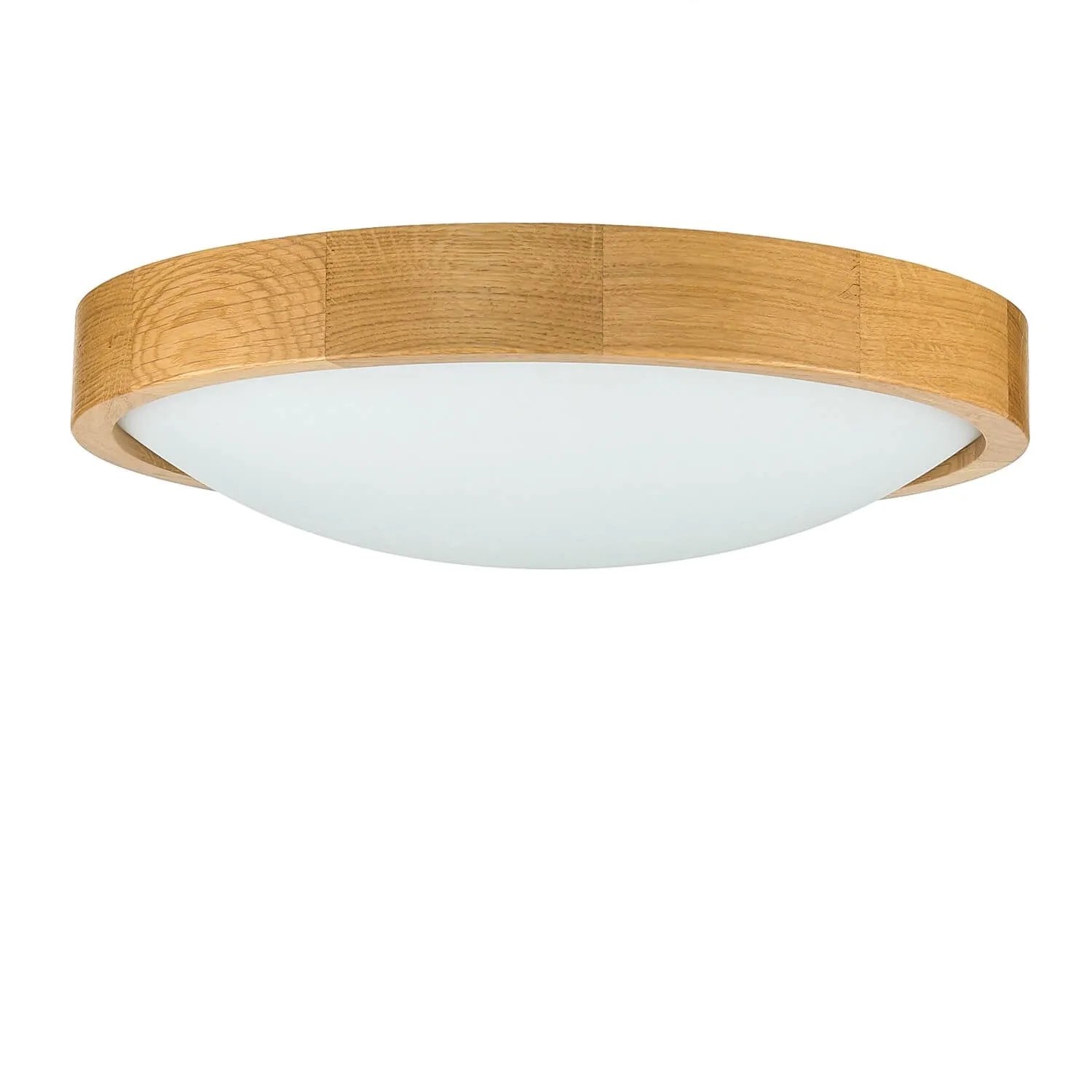 Licht-Erlebnisse Deckenlampe Rund Ø 37 cm Holz Glas 2x E27 Modern