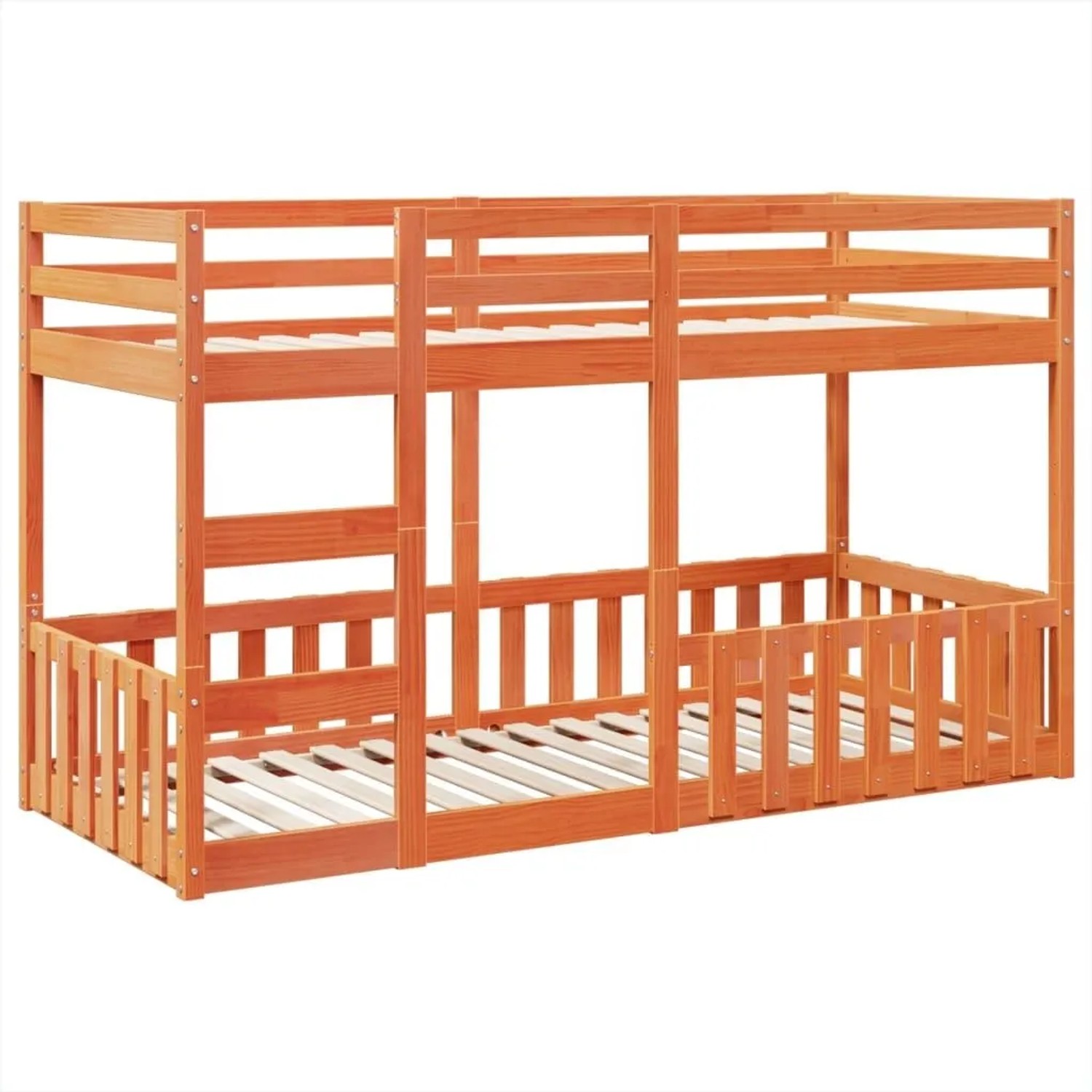 vidaXL Etagenbett Wachsbraun 80x200 cm Massivholz Kiefer 3308588 günstig online kaufen