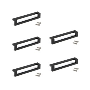 Emuca Lot von 5 Möbelgriffe Xirivella L160 mm 128 mm AChsenabstand Aluminium Schwarz Eloxiert