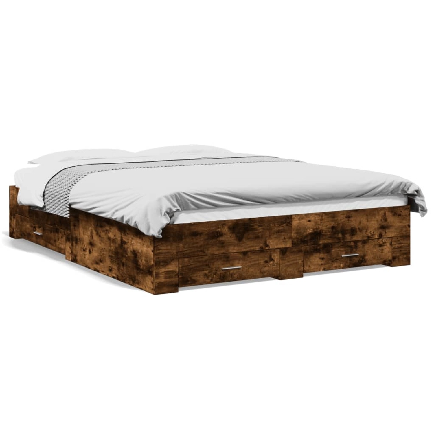 vidaXL Bettgestell mit Schubladen Räuchereiche 140x200cm Holzwerkstoff 3280 günstig online kaufen