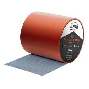 Daprona Butylband, 10m x 150mm, Ziegelrot, Alu Dichtband für Reparaturen.