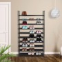 Relaxdays Schuhregal Stecksystem Metall Schwarz Höhenverstellbar 176,5 cm x 99 cm x 29,5 cm 2,8 kg_2